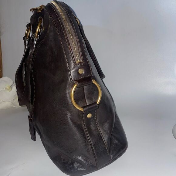 Authentic Yves Saint Laurent Brown Muse Leather Satchel - Picture 4 of 16
